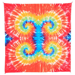 Rainbow Multi Spiral Tie-Dye Tapestry 58x58