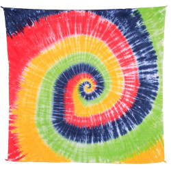 Rasta Spiral Tie-Dye Tapestry 58x58