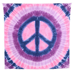 Purple & Pink Peace Sign Tie-Dye Tapestry 58x58