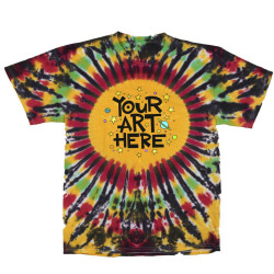Center Circle Rasta Tie Dyed T-Shirt featuring your Custom Art