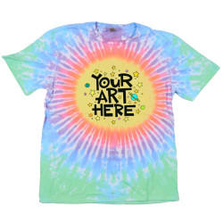 Light Center Circle Pastel Tie Dyed T-Shirt featuring your Custom Art