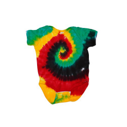 Rasta Spiral Tie Dye Baby Romper Rasta Spiral Tie Dye Baby Romper