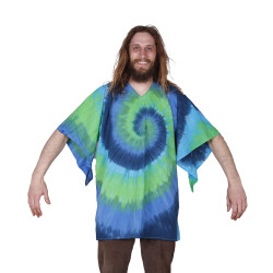 Tie Dyed Dashiki Blue/Green Spiral