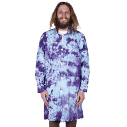Tie Dyed Lab Coat Blue Crackle