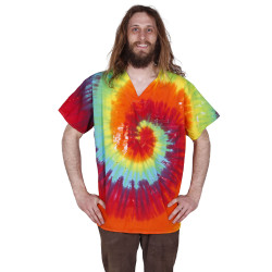 Tie Dyed Scrubs Rainbow Spiral