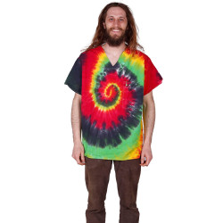 Tie Dyed Scrubs Rasta Spiral