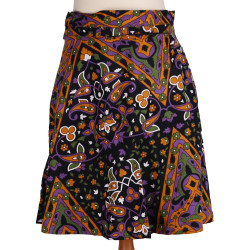 India Star Short Wrap Skirt with Zip Pocket
