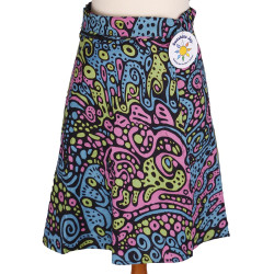 Liquid E Short Wrap Skirt with Zip Pocket