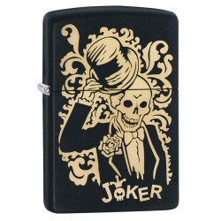 Joker Skeleton With Top Hat Zippo Lighter