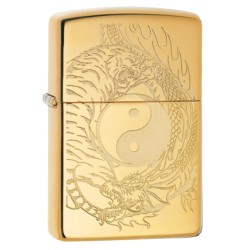 Tiger & Dragon Yin Yang Zippo Lighter