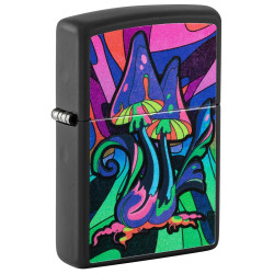 Black Light Mushroom Zippo Lighter