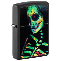 Blacklight Sugar Skeleton Zippo Lighter