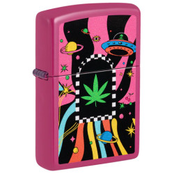 Pink Space Leaf Zippo Lighter