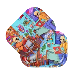 Deadhead Dorm Grateful Dead Small Metal Rolling Tray and Lid Combo 7x5.5"