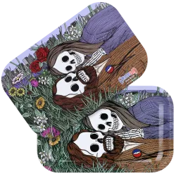 Flower Couple Grateful Dead Metal Rolling Tray and Lid Combo 11x7"
