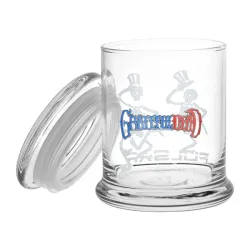 Skeleton Top Hat Parade Grateful Dead Glass Jar with Pop Top 1/2 Oz
