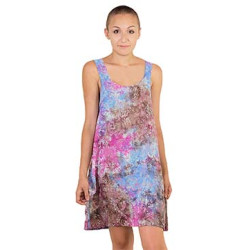 Pink Blue Hary Dary Short Strap Dress