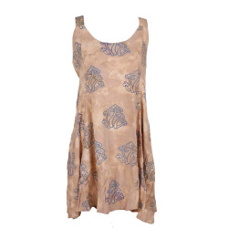 Tan Shrooms Hary Dary Short Strap Dress