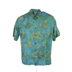 Green Shrooms Batik Hary Dary Men's Button Down Camp Shirt