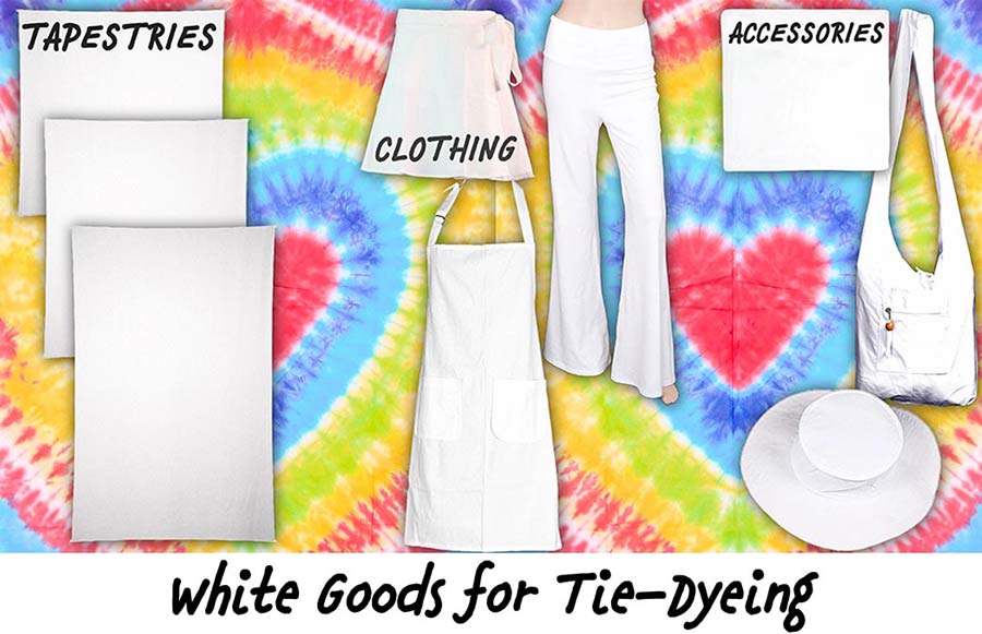 White garments for tie-dye