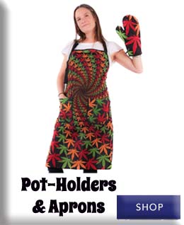 Kitchen Wear, Oven Mitts, Pot Holders, Aprons, Trivets, Weed